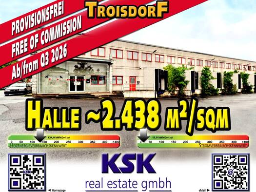 Lagerhalle zur Miete provisionsfrei 2.438 m² Lagerfläche Bieberstr. 12 Oberlar Troisdorf 53842