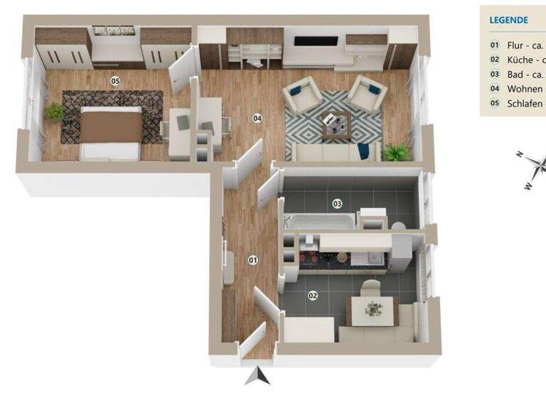 Wohnung zum Kauf 109.000 € 2 Zimmer 47,5 m² 3. Geschoss Gruna Dresden / Gruna 01277