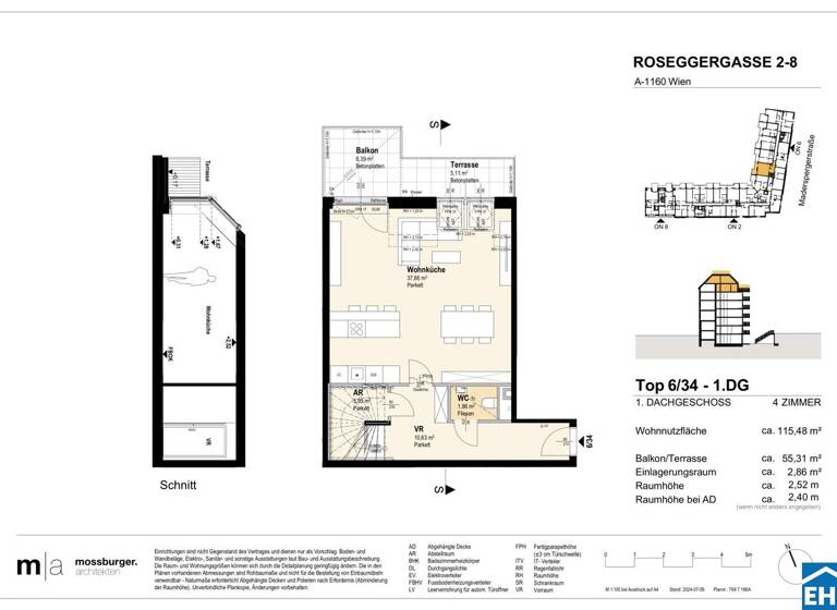 Wohnung zum Kauf - Erstbezug 868.300 € 4 Zimmer 115,5 m² Roseggergasse Wien 1160