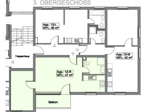 Studio zur Miete 430 € 2 Zimmer 47 m² 3. Geschoss frei ab sofort Roding 93426