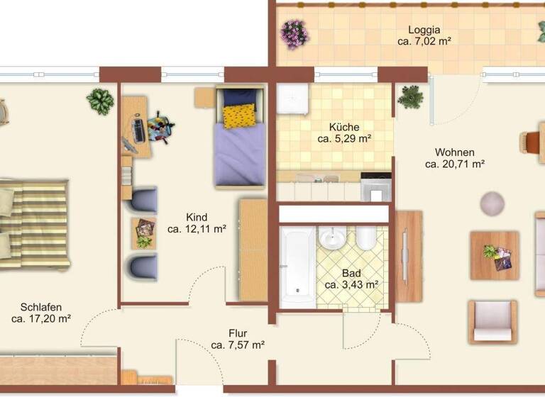 Wohnung zur Miete 430 € 3 Zimmer 69,8 m² 9. Geschoss Dr.-Salvador-Allende-Straße 188 Kappel Chemnitz 09119