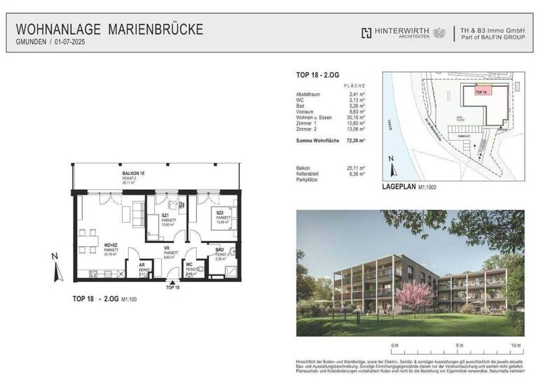 Wohnung zum Kauf - Erstbezug 580.000 € 3 Zimmer 72,3 m² 2. Geschoss Gmunden 4810