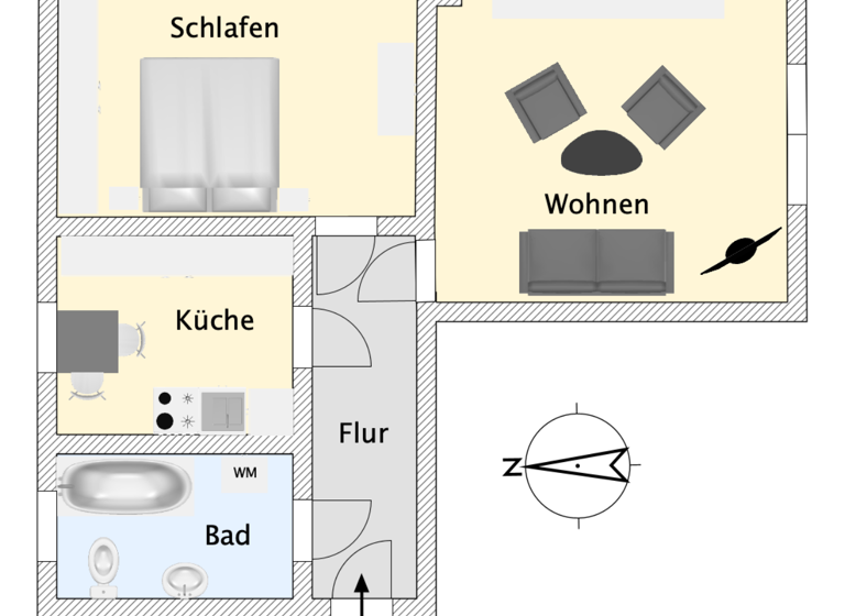 Wohnung zum Kauf als Kapitalanlage geeignet 75.000 € 2 Zimmer 53 m² Randgebiet Barth 18356