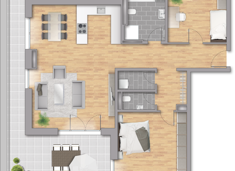 Wohnung zum Kauf - Neubau provisionsfrei 499.900 € 4 Zimmer 115,5 m²<br/>Wohnfläche 1.<br/>Geschoss Herber-Belser-Ring 8 Hochstadt Maintal 63477