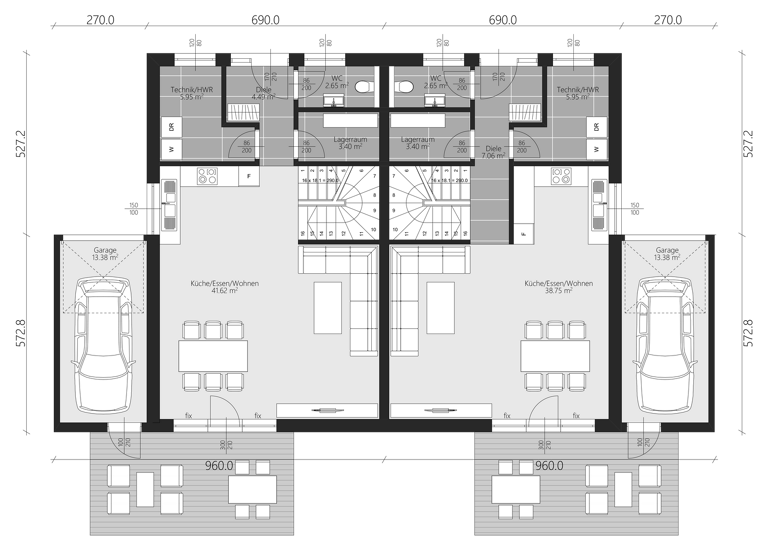 Doppelhaushälfte zum Kauf - Erstbezug provisionsfrei 496.000 € 4,5 Zimmer 114 m² 293 m² Grundstück Darsberg Neckarsteinach 69239