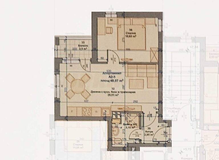 Studio zum Kauf 136.450 € 2 Zimmer 54,6 m² Sofia