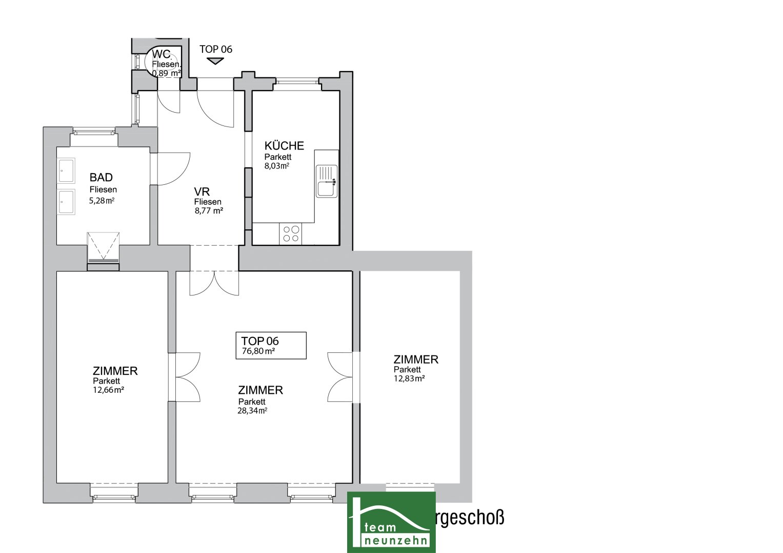 Wohnung zum Kauf 299.901 € 3 Zimmer 77 m²<br/>Wohnfläche 1.<br/>Geschoss Czerninplatz 5 Wien 1020