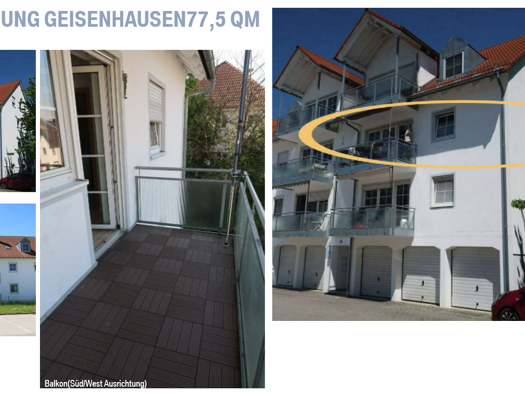 Wohnung zur Miete 780 € 3 Zimmer 77,5 m² Geschoss 2/3 frei ab 01.06.2026 Geisenhausen 84144