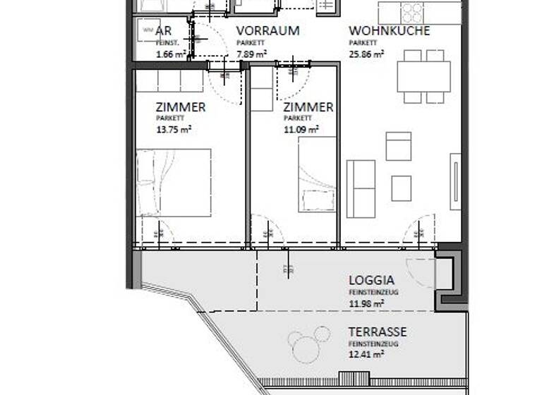 Wohnung zum Kauf 499.000 € 3 Zimmer 78,1 m² 2. Geschoss Josef-Deutsch-Strasse 3 Wien 1100