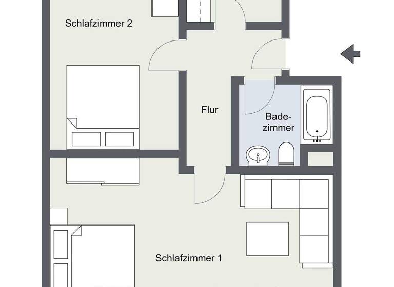 Wohnung zur Miete 900 € 2 Zimmer 58 m² frei ab sofort Kasernenviertel Regensburg 93053