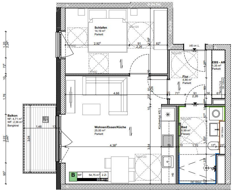 Wohnung zur Miete 1.350 € 2 Zimmer 54,8 m²<br/>Wohnfläche 3.<br/>Geschoss 01.12.2024<br/>Verfügbarkeit Friedenauer Höhe 21 Friedenau Berlin 12159