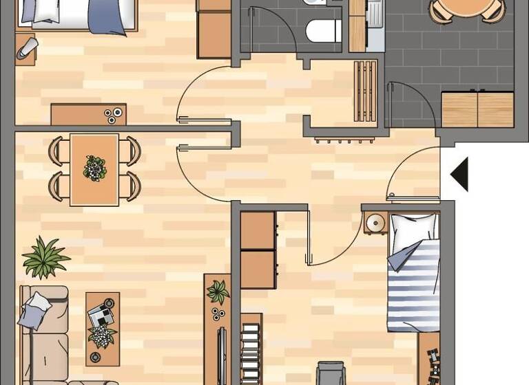 Wohnung zur Miete 569 € 3 Zimmer 71,5 m² 2. Geschoss frei ab 10.04.2026 Travestraße 5 Weststadt Braunschweig 38120