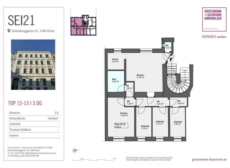 Wohnung zum Kauf 378.760 € 5 Zimmer 78,8 m² Wien 1160