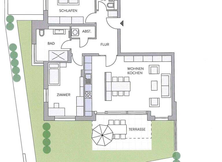 Wohnung zur Miete - Erstbezug 1.580 € 3 Zimmer 92,8 m² EG frei ab 01.06.2026 Tüllinger Straße 1 Tüllingen Lörrach 79541