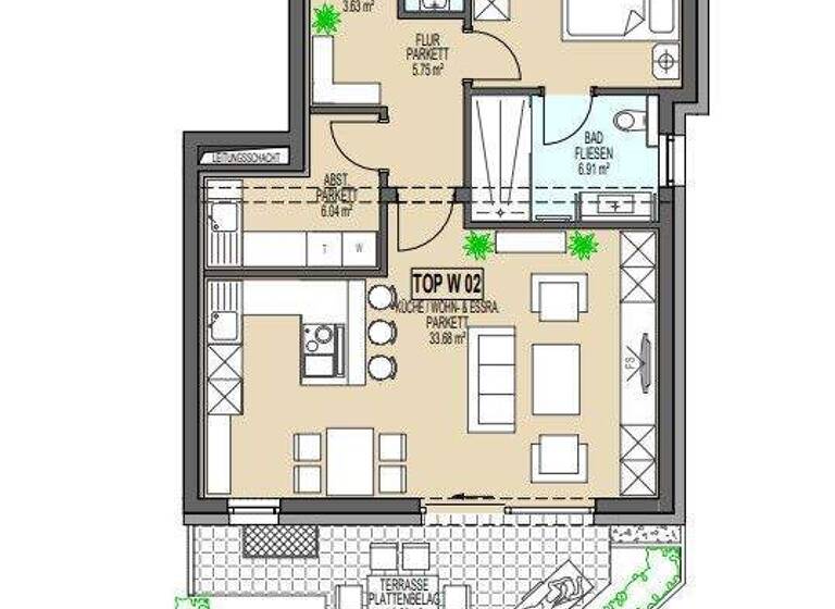 Wohnung zur Miete - Erstbezug 1.150 € 2 Zimmer 71 m² EG Kössen 6345