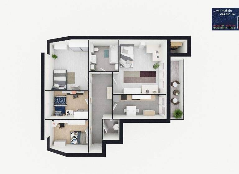 Wohnung zum Kauf 299.000 € 4 Zimmer 91 m² 3. Geschoss Hiltrup Münster 48165