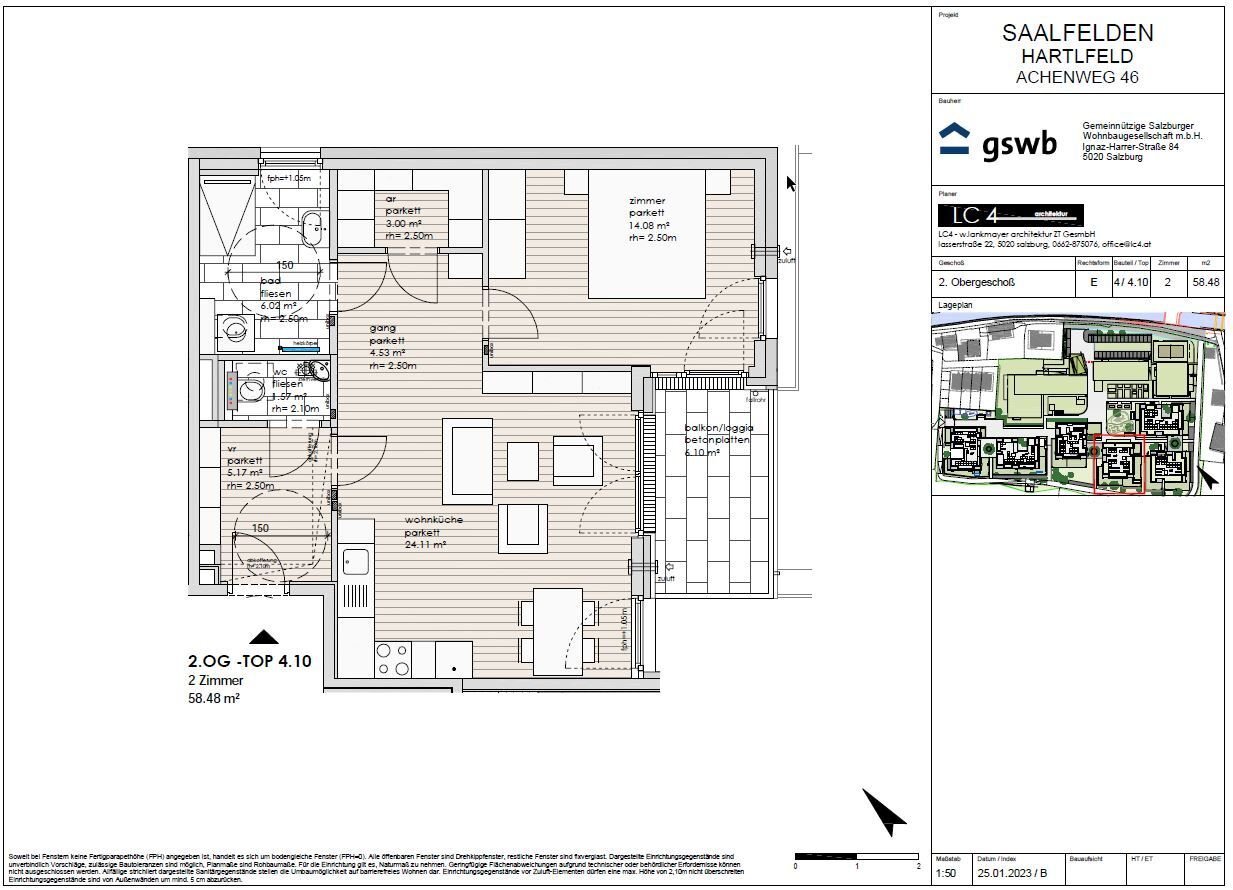 Wohnung zum Kauf provisionsfrei 348.821 € 2 Zimmer 58,5 m²<br/>Wohnfläche 2.<br/>Geschoss Achenweg 46 Saalfelden am Steinernen Meer 5760