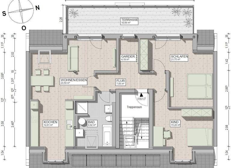 Wohnung zur Miete 960 € 3 Zimmer 107,2 m² 4. Geschoss Feldstraße 6 Delitzsch 04509