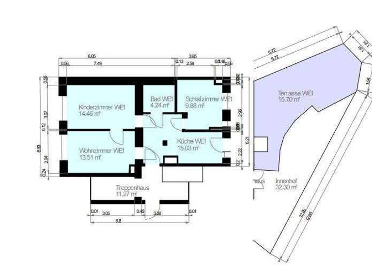 Terrassenwohnung zum Kauf provisionsfrei 319.000 € 3 Zimmer 73 m² EG St Johannis Nürnberg 90419