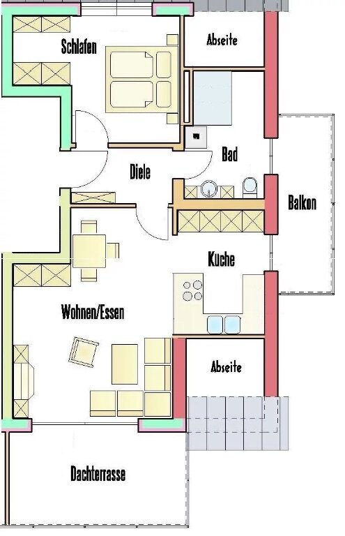 Wohnung zur Miete 1.000 € 2 Zimmer 68 m²<br/>Wohnfläche 2.<br/>Geschoss ab sofort<br/>Verfügbarkeit Südstadt Ravensburg 88214