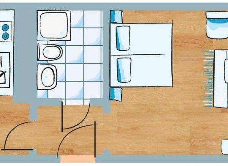 Studio zur Miete 198 € 1 Zimmer 39,6 m² EG frei ab 01.04.2026 Elisabethstraße 19 Hohenstücken Brandenburg 14772