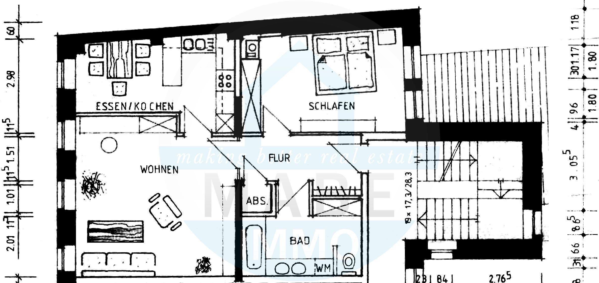 Wohnung zur Miete 310 € 2 Zimmer 74 m²<br/>Wohnfläche 2.<br/>Geschoss Teichstraße 21 Zentrum Altenburg 04600