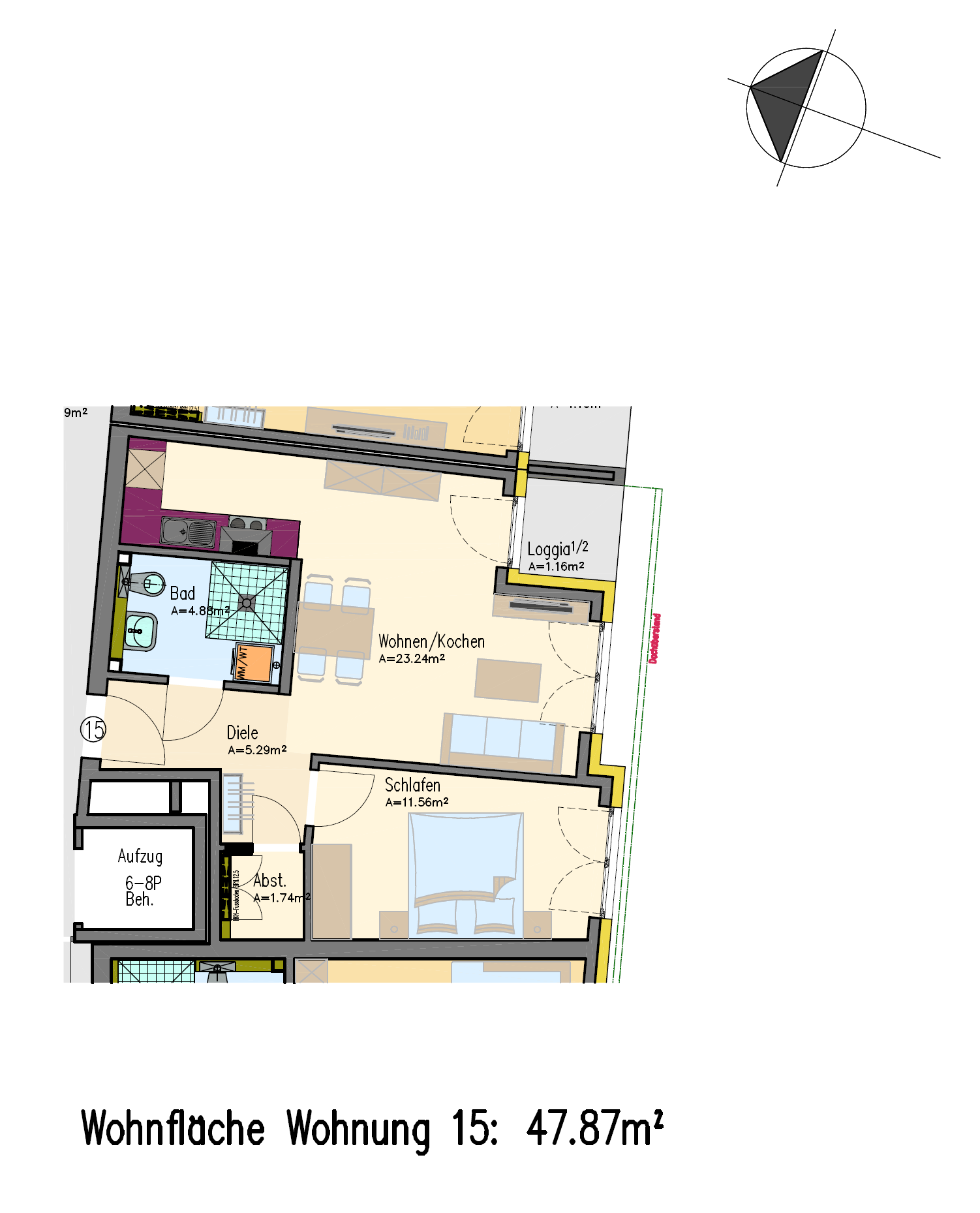 Wohnung zur Miete 742 € 2 Zimmer 47,9 m²<br/>Wohnfläche 3.<br/>Geschoss 01.04.2025<br/>Verfügbarkeit Kilianstraße 15 Paderborn - Kernstadt Paderborn 33098