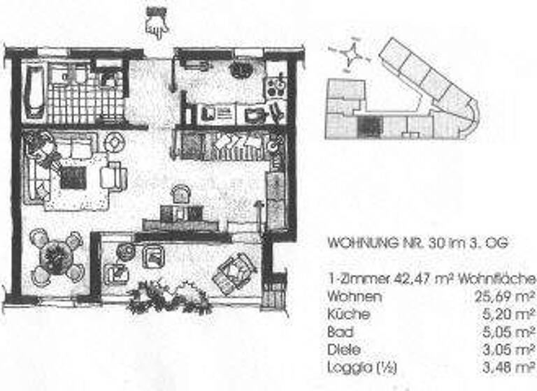 Studio zur Miete 350 € 1 Zimmer 42,5 m² Gotha 99867