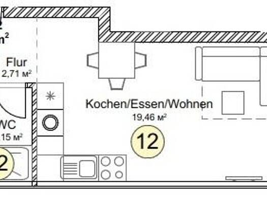 Wohnung zum Kauf provisionsfrei 120.000 € 1 Zimmer 30,4 m² 2. Geschoss frei ab 01.12.2026 Pfullendorf Pfullendorf 88630
