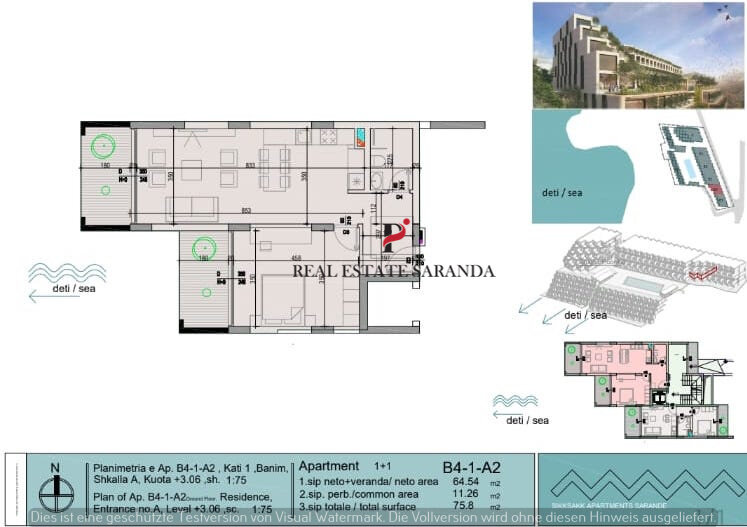 Studio zum Kauf 197.080 € 1 Zimmer 75,8 m²<br/>Wohnfläche EG<br/>Geschoss Saranda 9701