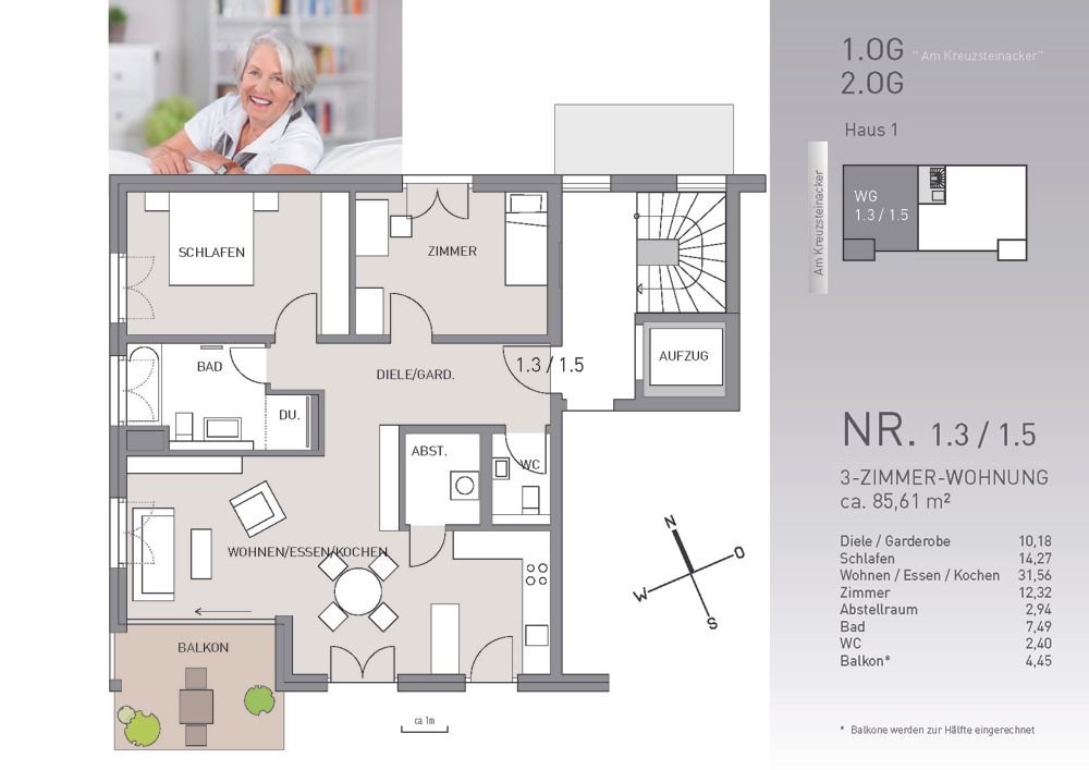 Wohnung zum Kauf 765.400 € 3 Zimmer 86 m²<br/>Wohnfläche EG<br/>Geschoss Littenweiler Freiburg im Breisgau 79117