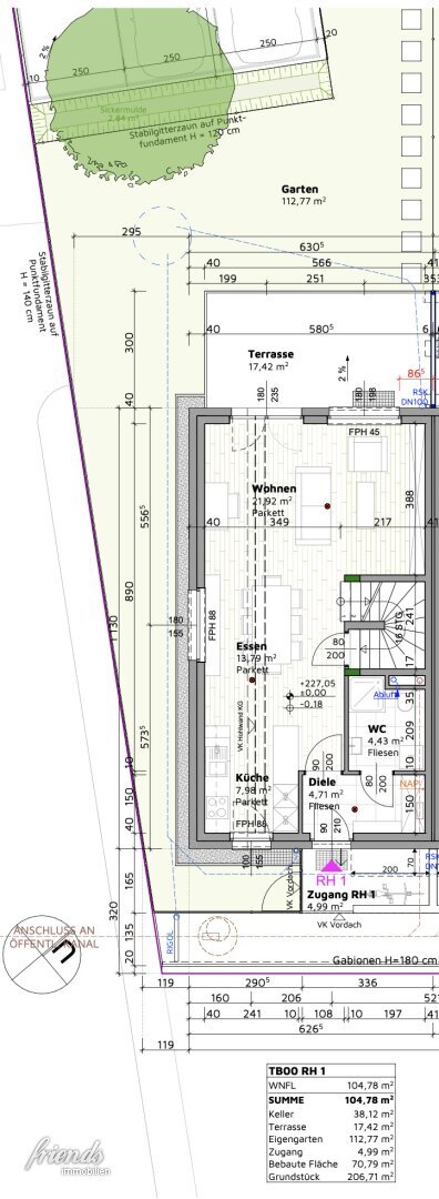 Reihenendhaus zur Miete 1.976 € 4 Zimmer 104,8 m²<br/>Wohnfläche 206,7 m²<br/>Grundstück ab sofort<br/>Verfügbarkeit Bahnstraße Tattendorf 2523