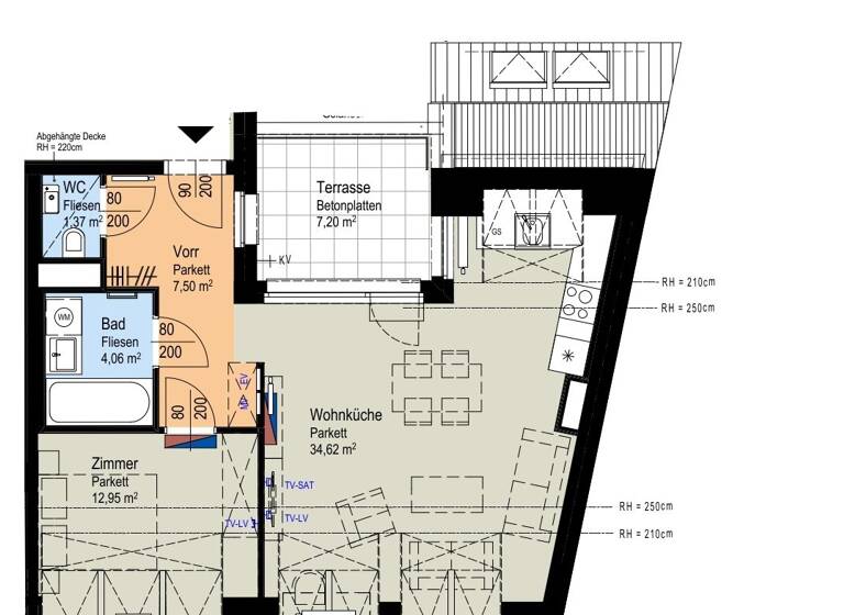 Wohnung zur Miete 839 € 2 Zimmer 60,5 m² Wien 1230