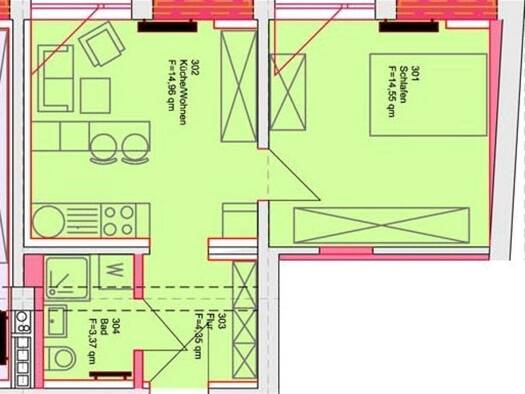 Wohnung zur Miete 280 € 2 Zimmer 38 m² 3. Geschoss frei ab 01.02.2026 Saalfeld 07318
