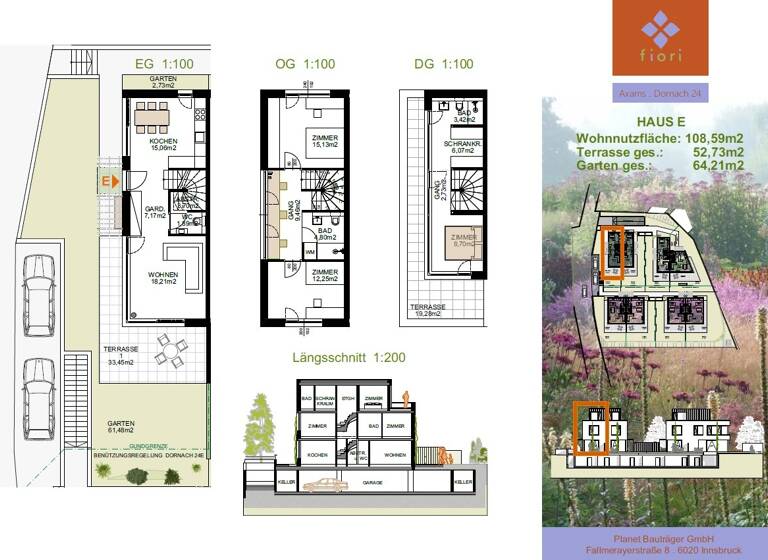 Doppelhaushälfte zum Kauf 848.000 € 4 Zimmer 109 m² Dornach 24e Axams 6094