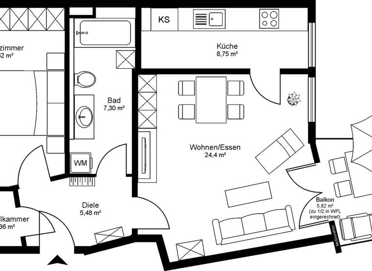 Wohnung zur Miete Wohnen auf Zeit 2.450 € 2 Zimmer 66,8 m² frei ab 01.11.2026 Entenbachstraße 34 Au-Haidhausen München 81541