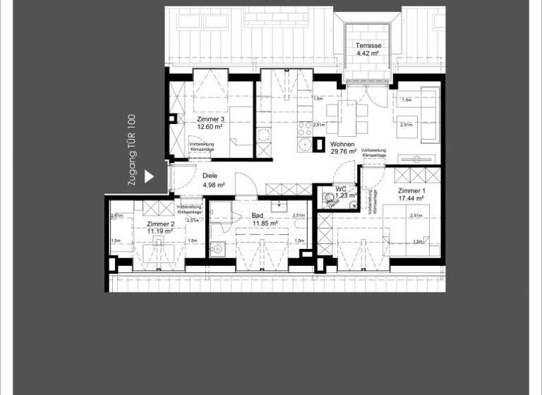 Wohnung zum Kauf - Erstbezug 554.100 € 4 Zimmer 89,1 m² 7. Geschoss Gudrunstraße Wien 1100