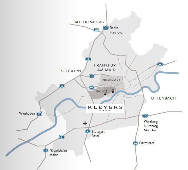 Wohnung zur Miete 1.050 € 1 Zimmer 40 m²<br/>Wohnfläche 4.<br/>Geschoss 01.12.2024<br/>Verfügbarkeit Krifteler Straße 12 Gallus Frankfurt am Main 60326