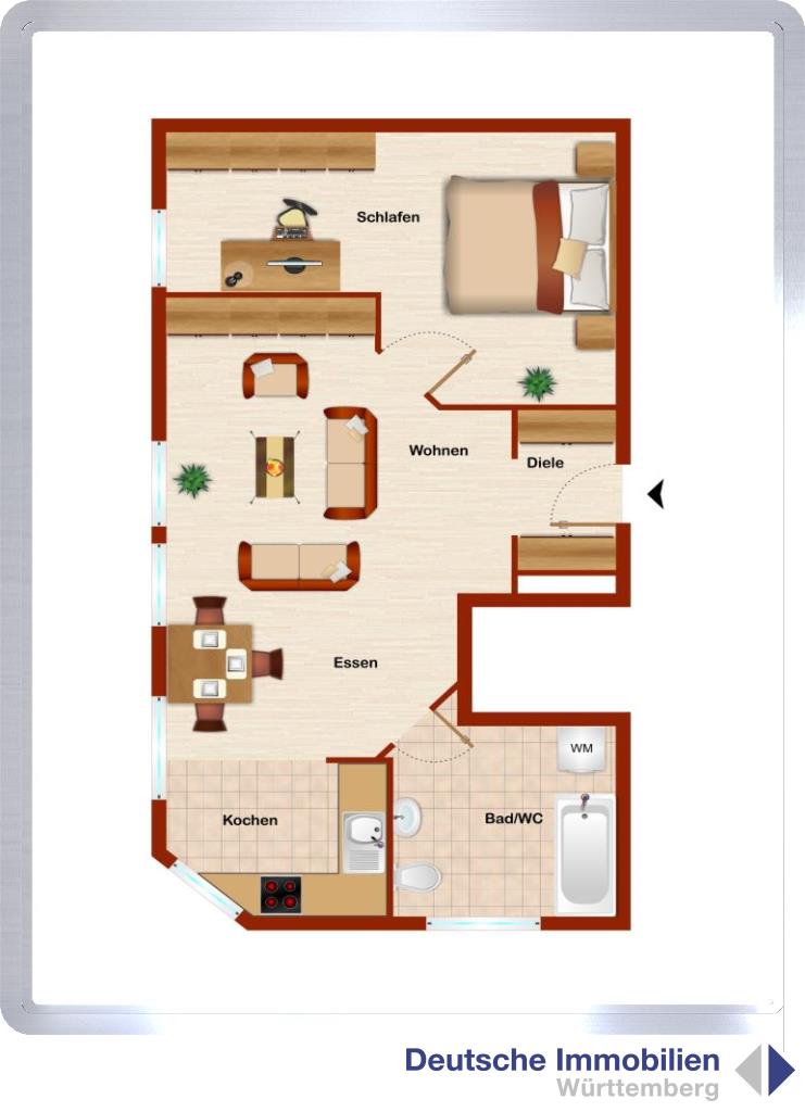 Wohnung zur Miete 990 € 2 Zimmer 52,7 m²<br/>Wohnfläche 1.<br/>Geschoss Heslach Stuttgart 70199