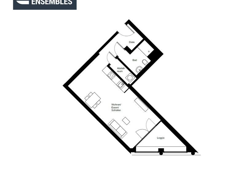 Studio zur Miete - Erstbezug 1.080 € 1 Zimmer 46,4 m² 5. Geschoss Lisa-Fittko-Straße 11 Moabit Berlin 10557