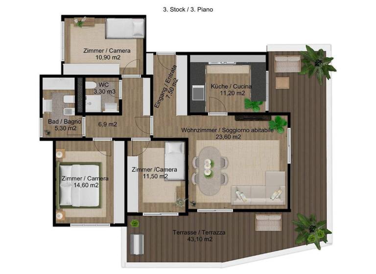 Wohnung zum Kauf 659.750 € 4 Zimmer 137 m² 4. Geschoss Bozen 39100