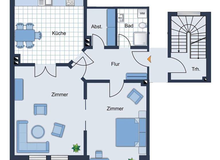 Wohnung zur Miete 630 € 2 Zimmer 90,1 m² 1. Geschoss Paulsstadt Schwerin 19053