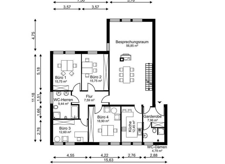 Büro zum Kauf provisionsfrei 495.000 € 8 Zimmer Wehlheiden Kassel 34121