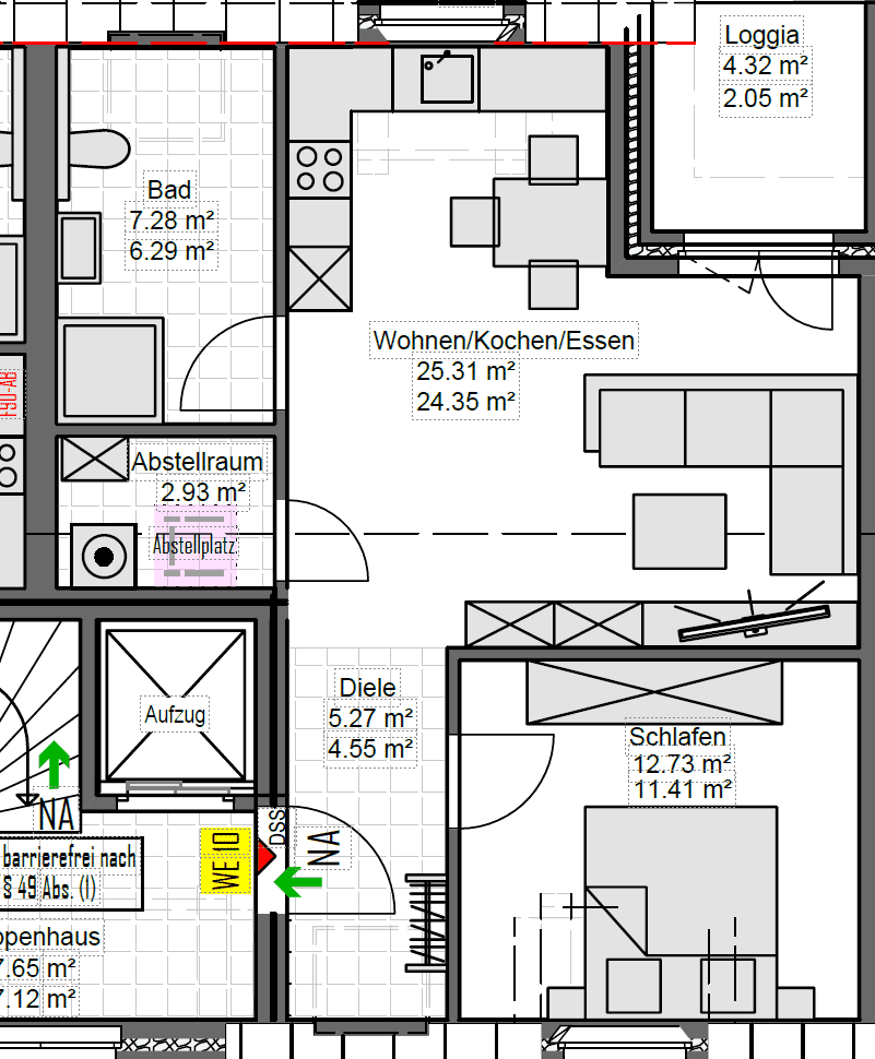 Wohnung zur Miete 729 € 2 Zimmer 51,6 m²<br/>Wohnfläche 2.<br/>Geschoss 01.02.2025<br/>Verfügbarkeit Leege Weg 29 u. 29A Bunde Bunde 26831