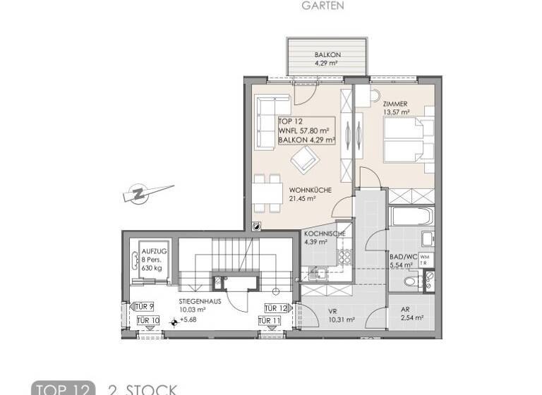 Wohnung zum Kauf 355.000 € 2 Zimmer 57,8 m² 2. Geschoss Haymerlegasse Wien 1160
