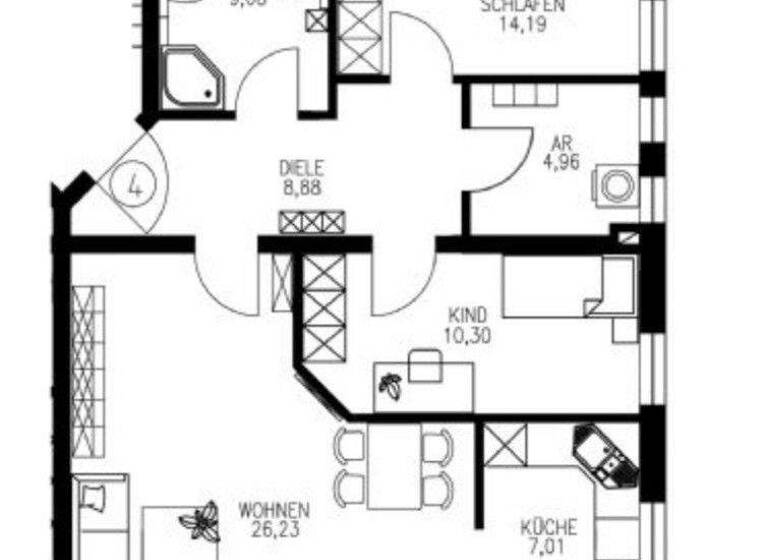 Wohnung zur Miete 750 € 3 Zimmer 85 m² EG frei ab sofort Dr.-R.-Seiler-Straße 9 Obernzell 94130