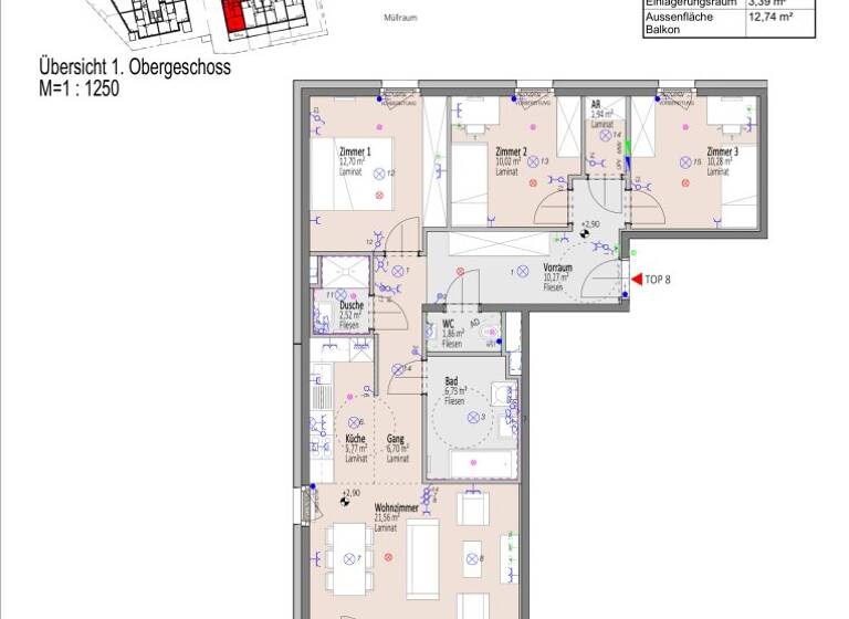 Wohnung zum Kauf - Erstbezug 300.621 € 4 Zimmer 90,4 m² 1. Geschoss Elisabeth Bollenberger - Gasse Wiener Neustadt 2700