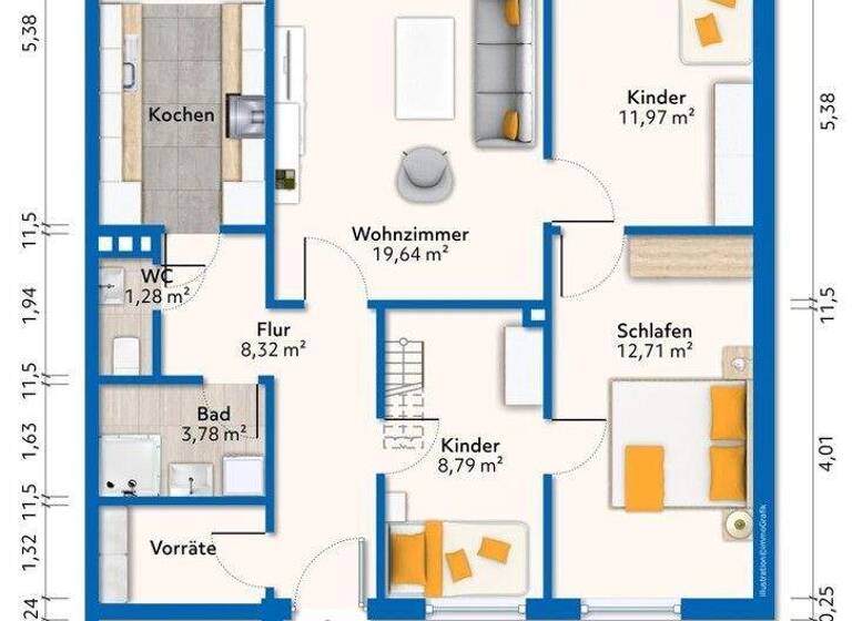 Reihenmittelhaus zum Kauf 229.000 € 4 Zimmer 80 m² 383 m² Grundstück Innenstadt Osterholz-Scharmbeck 27711