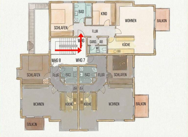 Wohnung zum Kauf 342.390 € 3 Zimmer 85,8 m² 1. Geschoss Eigenes Heim Fürth 90766