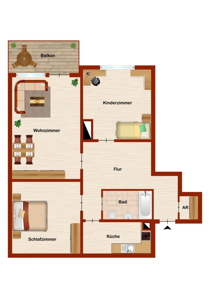 Wohnung zur Miete 569 € 3 Zimmer 71,6 m²<br/>Wohnfläche 1.<br/>Geschoss Am Rückelchen 20 Gesiweid - Wenscht / Schiessberg Siegen 57078